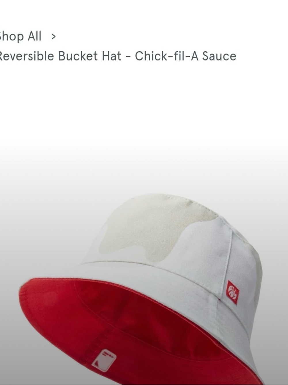 Chic-Fil-A  Reversible adult Bucket Hat - White and Red